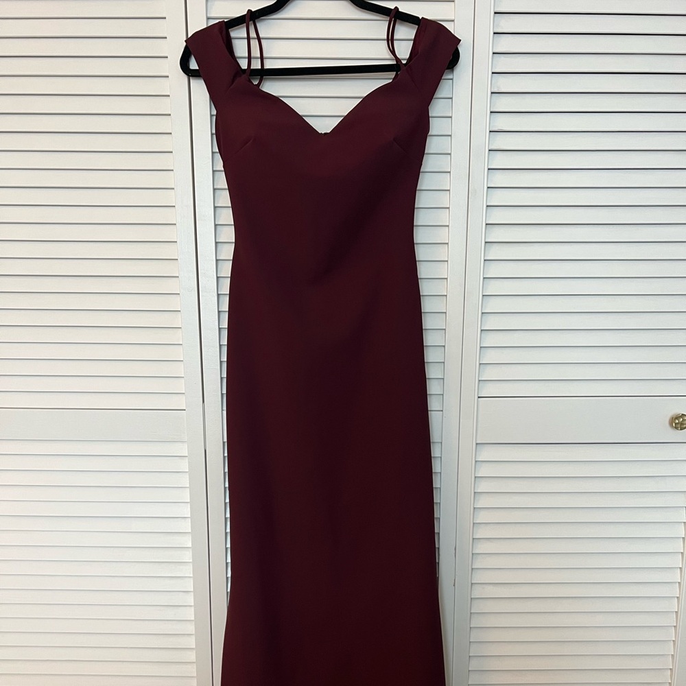 Tarik Ediz long burgundy dress!